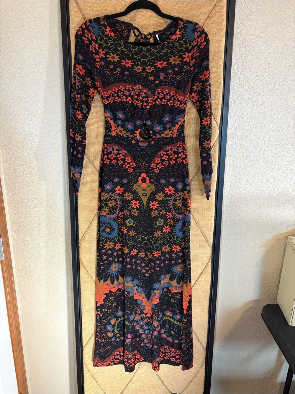 Free People Sparkly Floral Maxi Dress in Black & Multicolor